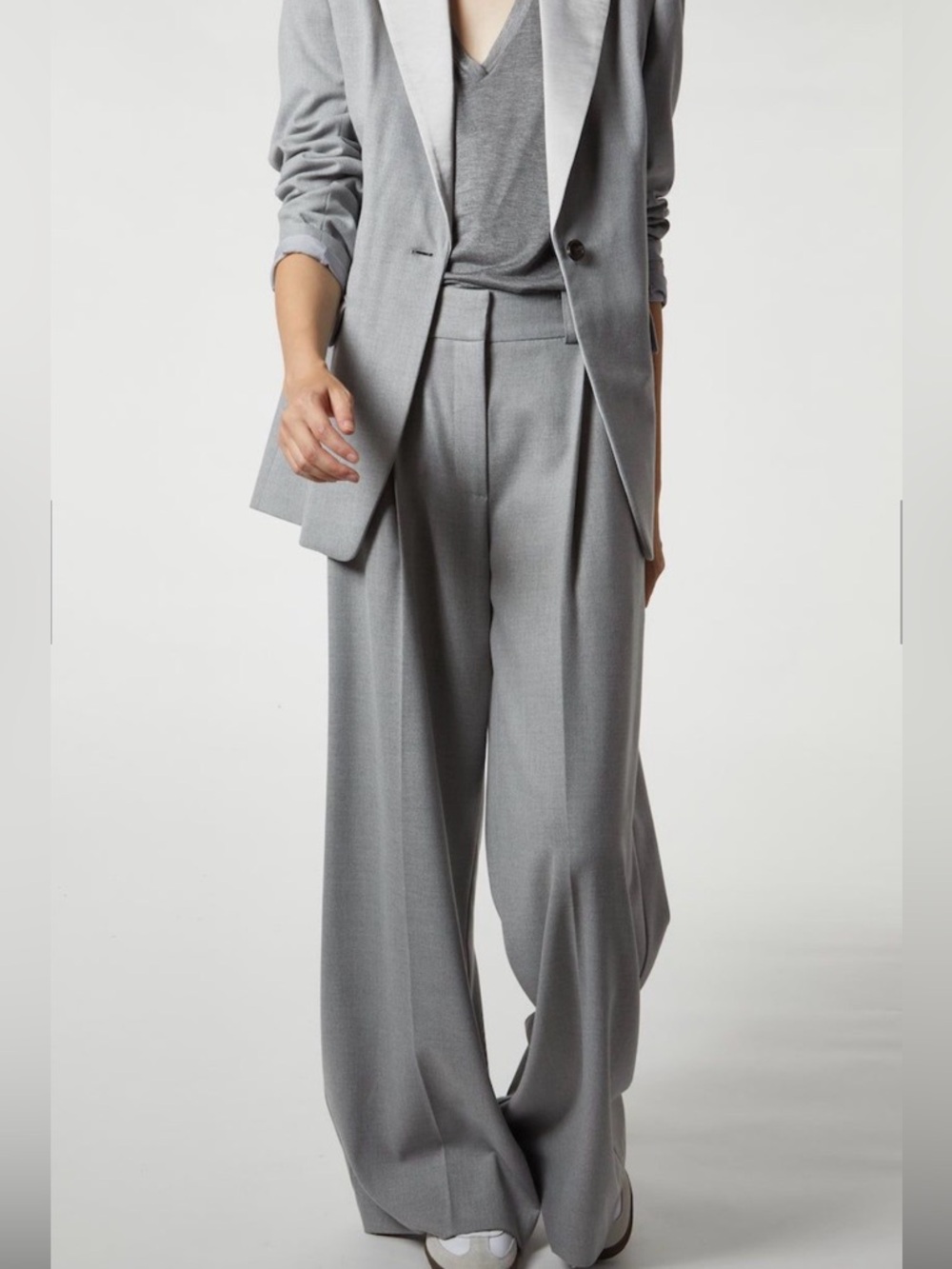 Saint Art Tiffany Wide-Leg Tailored Pants in Light Gray fits XL-XXL - Picture 6 of 7